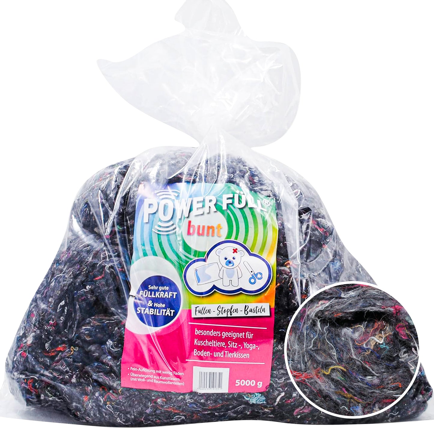 Power Füll® Colorful Stuffing Cotton Wool | 5000 g Stuffing Material